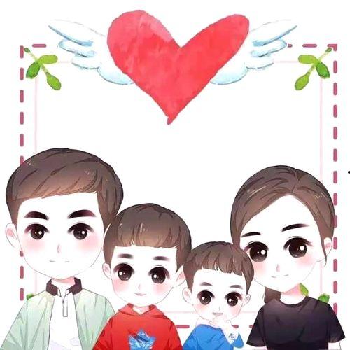 一家四口两个儿子图片